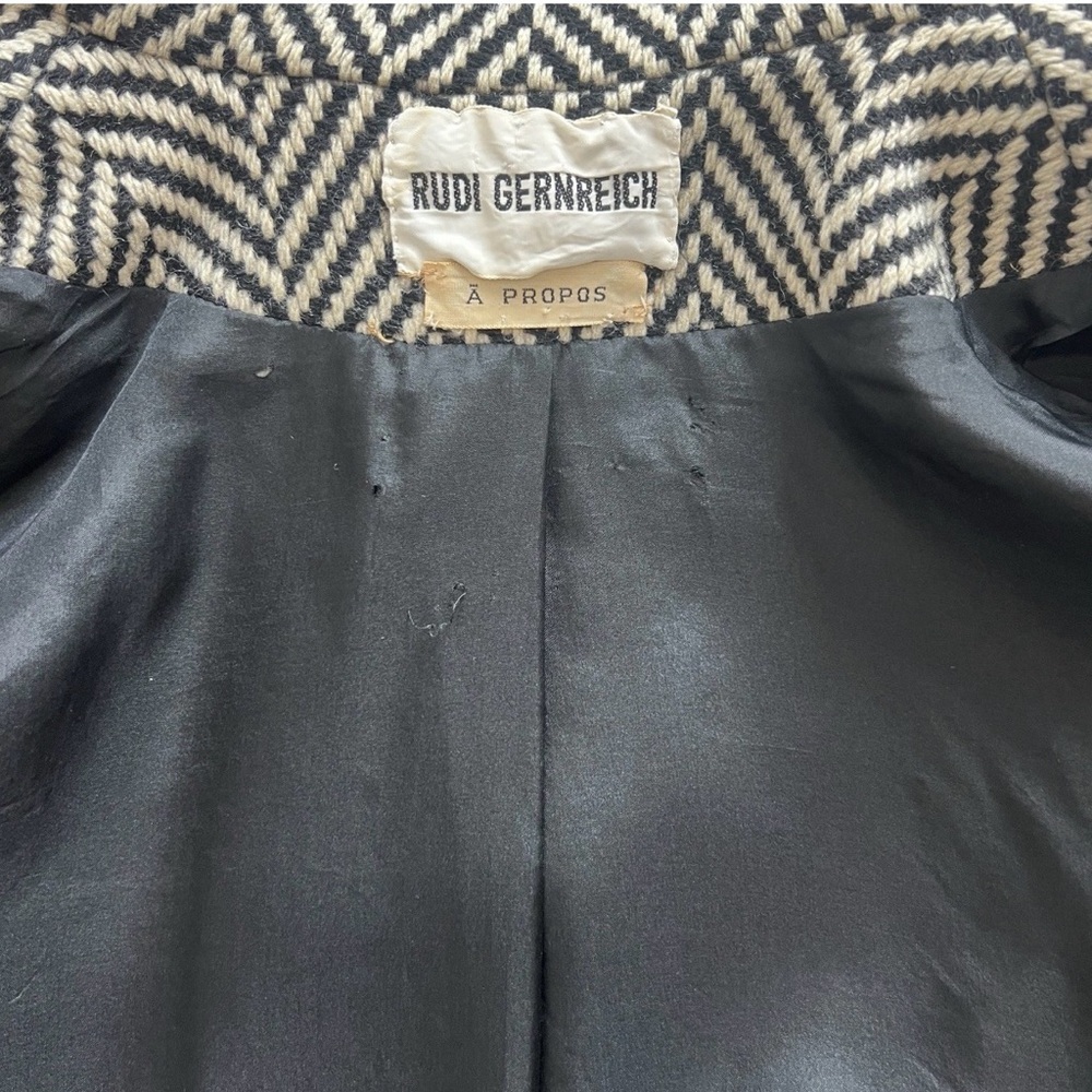 VTG Rudi Gernreich Herringbone Coat - Picture 13 of 14